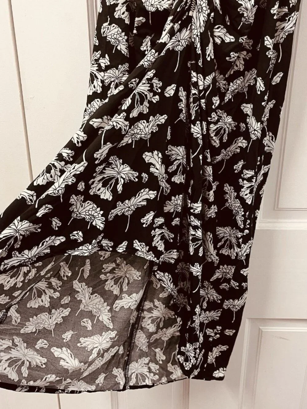 Rag & Bone Sabeen Skirt Size XS Zip Ruched Front Black & White Stretch Poly